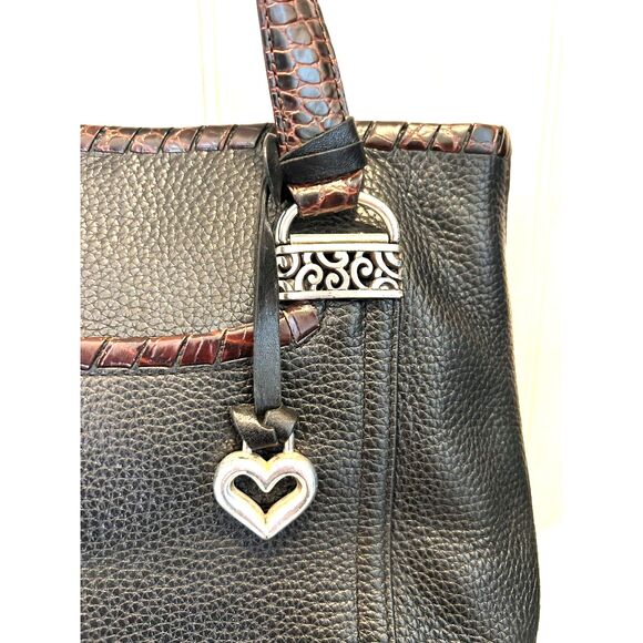 Brighton Black Pebbled Leather Purse with Silver Hardware - Picture 3 of 7